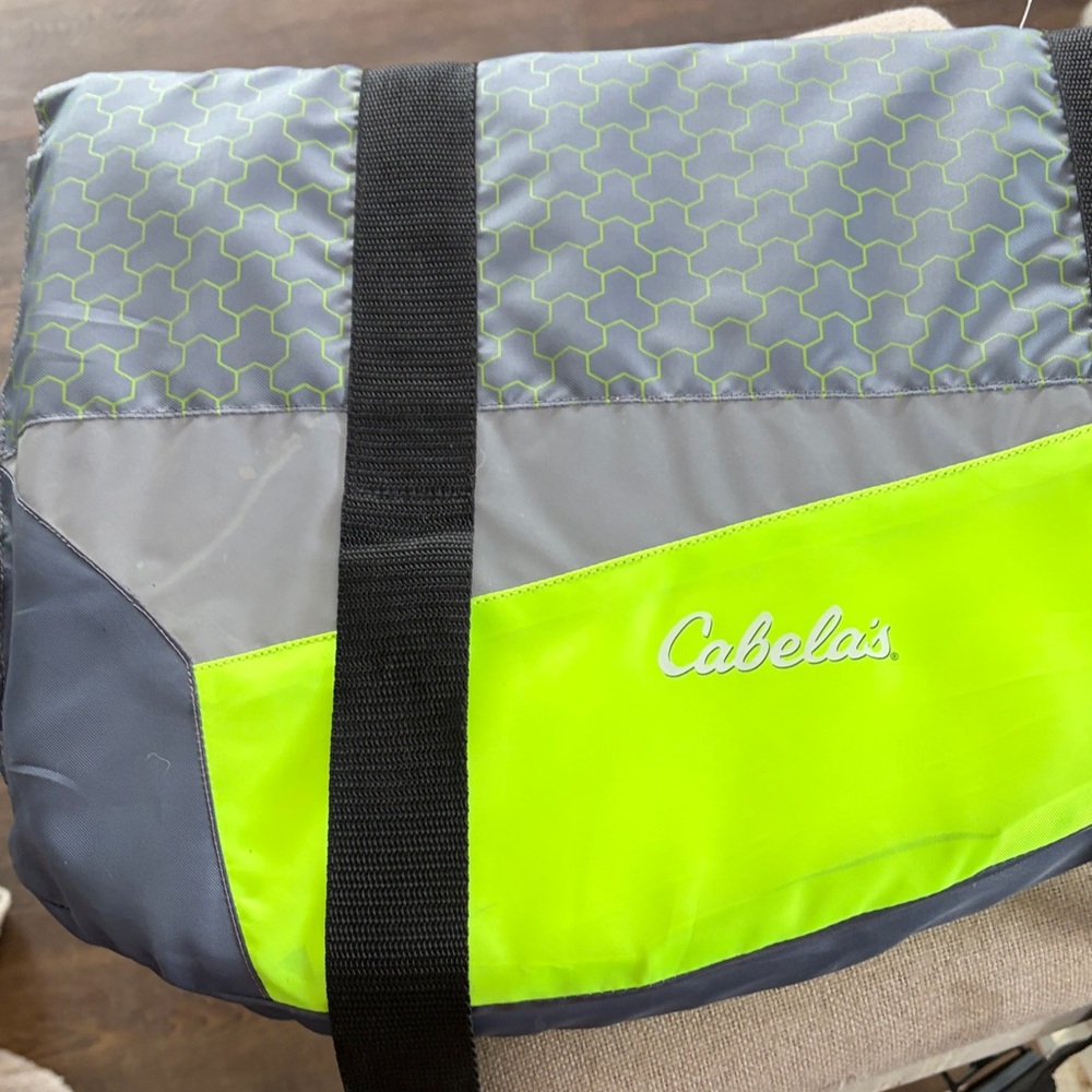 Cabela's Neon Green and Gray Messenger Bag